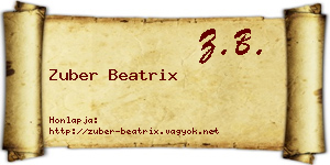 Zuber Beatrix névjegykártya